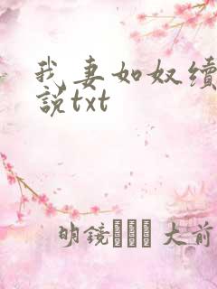 我妻如奴续写小说txt