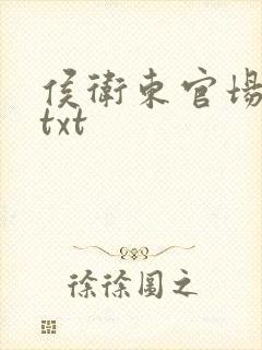 侯卫东官场笔记txt