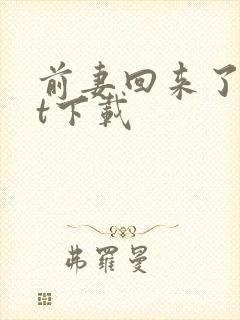 前妻回来了txt下载