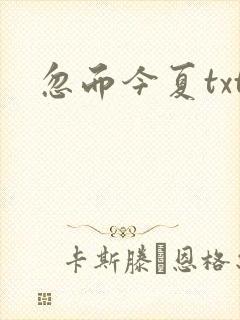 忽而今夏txt
