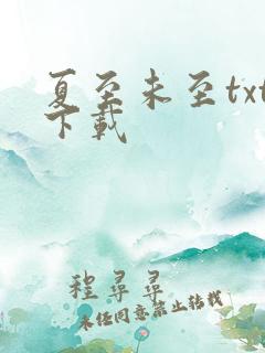 夏至未至txt下载