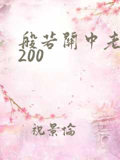 般若关中老人5200