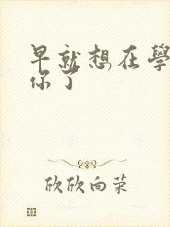 早就想在学校要你了