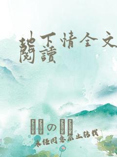 地下情全文免费阅读