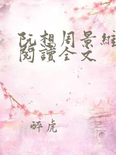 阮想周景维免费阅读全文