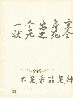 一个出身寒门的状元之死全文