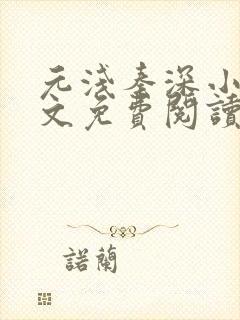 元浅秦深小说全文免费阅读