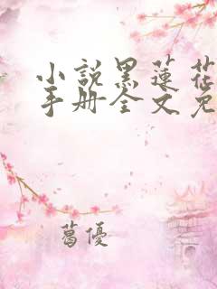 小说黑莲花攻略手册全文免费阅读