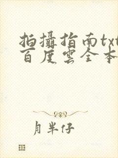 拍摄指南txt百度云全本