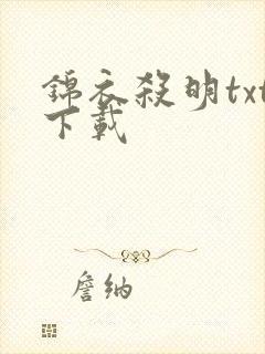 锦衣杀明txt下载