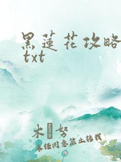 黑莲花攻略手册 txt