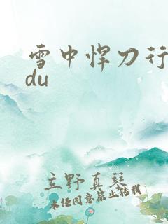 雪中悍刀行sodu