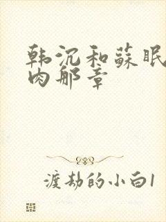 韩沉和苏眠的肉肉那章