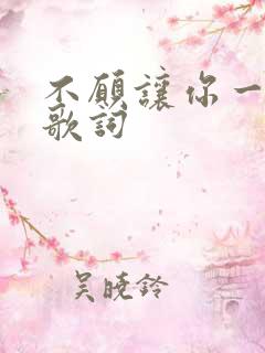 不愿让你一个人歌词