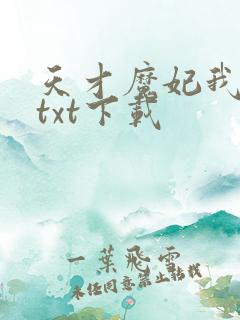 天才魔妃我要了txt下载