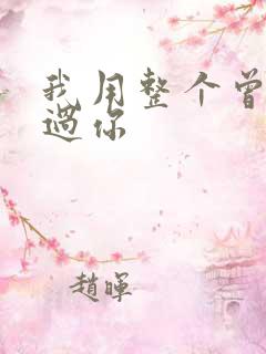 我用整个曾经爱过你