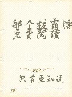 那个校霸腰好软免费阅读