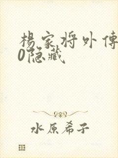 杨家将外传2.0隐藏