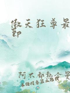 傲天狂尊最新章节