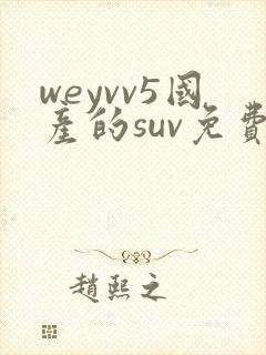 weyvv5国产的suv免费
