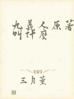 九义人原著小说叫什么