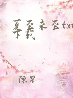 夏至未至txt下载