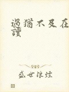 过犹不及在线阅读