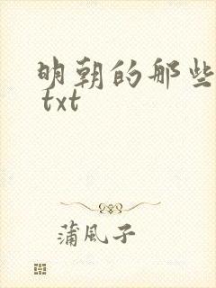 明朝的那些事儿 txt