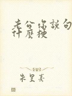 老公你说句话啊什么梗