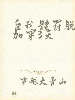 自我体罚脱一次加穿3天