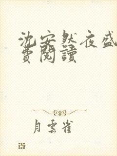 沈安然夜盛霆免费阅读