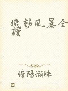 机动风暴全文阅读