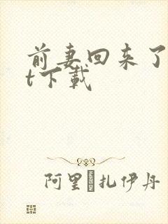 前妻回来了txt下载