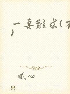 一妻难求(有肉)