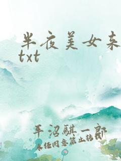 半夜美女来敲门txt