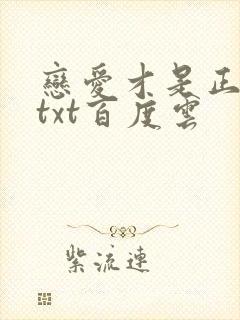 恋爱才是正经事txt百度云