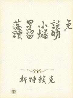 落星小说免费阅读留燧明