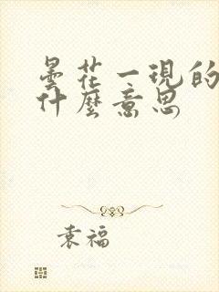 昙花一现的现是什么意思