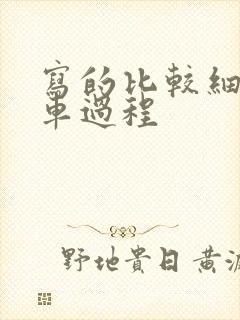 写的比较细的开车过程