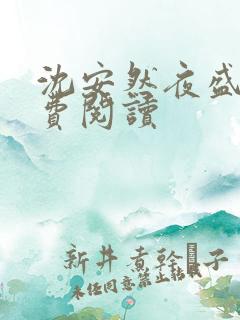 沈安然夜盛霆免费阅读