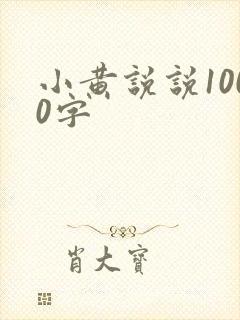 小黄说说1000字