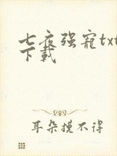 七夜强宠txt下载