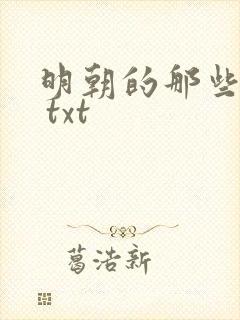 明朝的那些事儿 txt