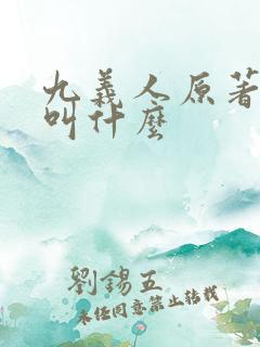 九义人原著小说叫什么