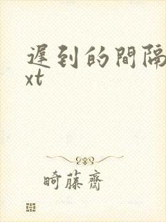 迟到的间隔年txt