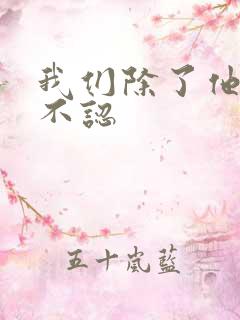 我们除了他谁都不认