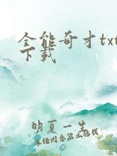 全能奇才txt下载