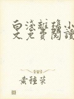 白浅离殇小说全文免费阅读