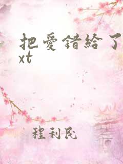 把爱错给了你txt