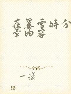 在暴雪时分54章内容